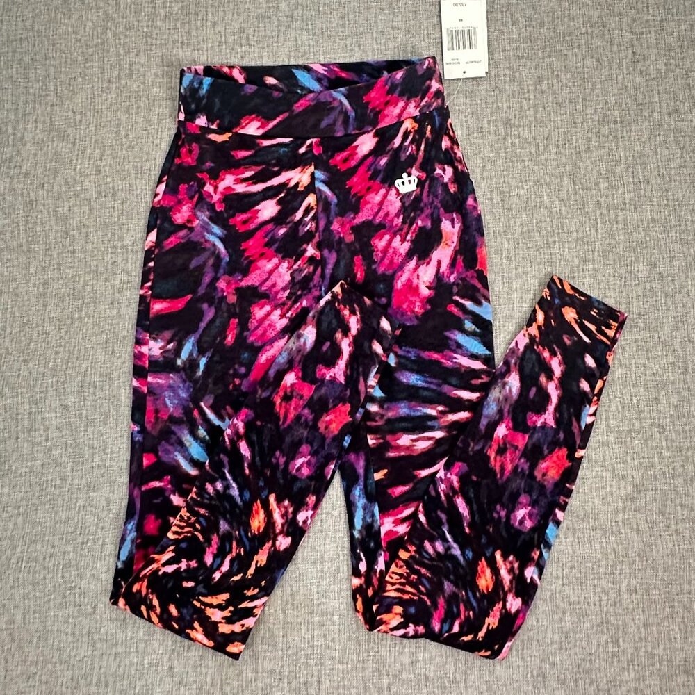 NEW Juicy Couture Leggings Tie Dye Swirl XS $35 Tights Skinny Slim Pants Stretch